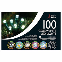 Load image into Gallery viewer, Christmas 100 MULTI FUNCTION MAINS OPERATED LED LIGHTS COLD WHITE