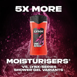 3pk of 250ml Lynx 12hrs Refreshing Fragrance Shower Gel with 100% Moisturisers