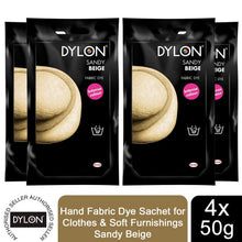 Load image into Gallery viewer, DYLON Hand Fabric Dye Sachet, Sandy Beige, 4 Packs of 50g
