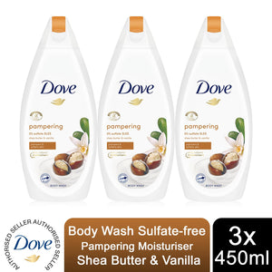 3 Pack Dove Pro Age/Silk Glow/Shea Butter/Deeply Nourishing Body Wash, 450ml