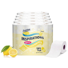 Load image into Gallery viewer, Freedom Inspirations Triple Soft Lemon 3 Ply Quilted Toilet Paper Roll, 45 Rolls
