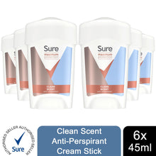 Load image into Gallery viewer, 6x 45ml Sure Women 96 H Anti-Perspirant Deodrant Cream For Maximum Protection