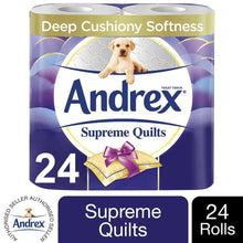 Load image into Gallery viewer, Andrex Toilet Roll Skin Kind, Gentle Clean, Classic or Supreme Quilts, 24 Rolls