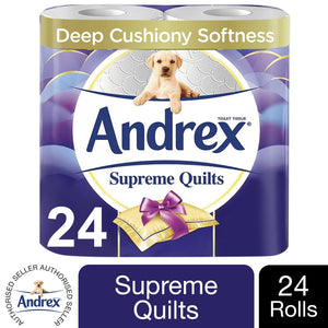 Andrex Toilet Roll Skin Kind, Gentle Clean, Classic or Supreme Quilts, 24 Rolls