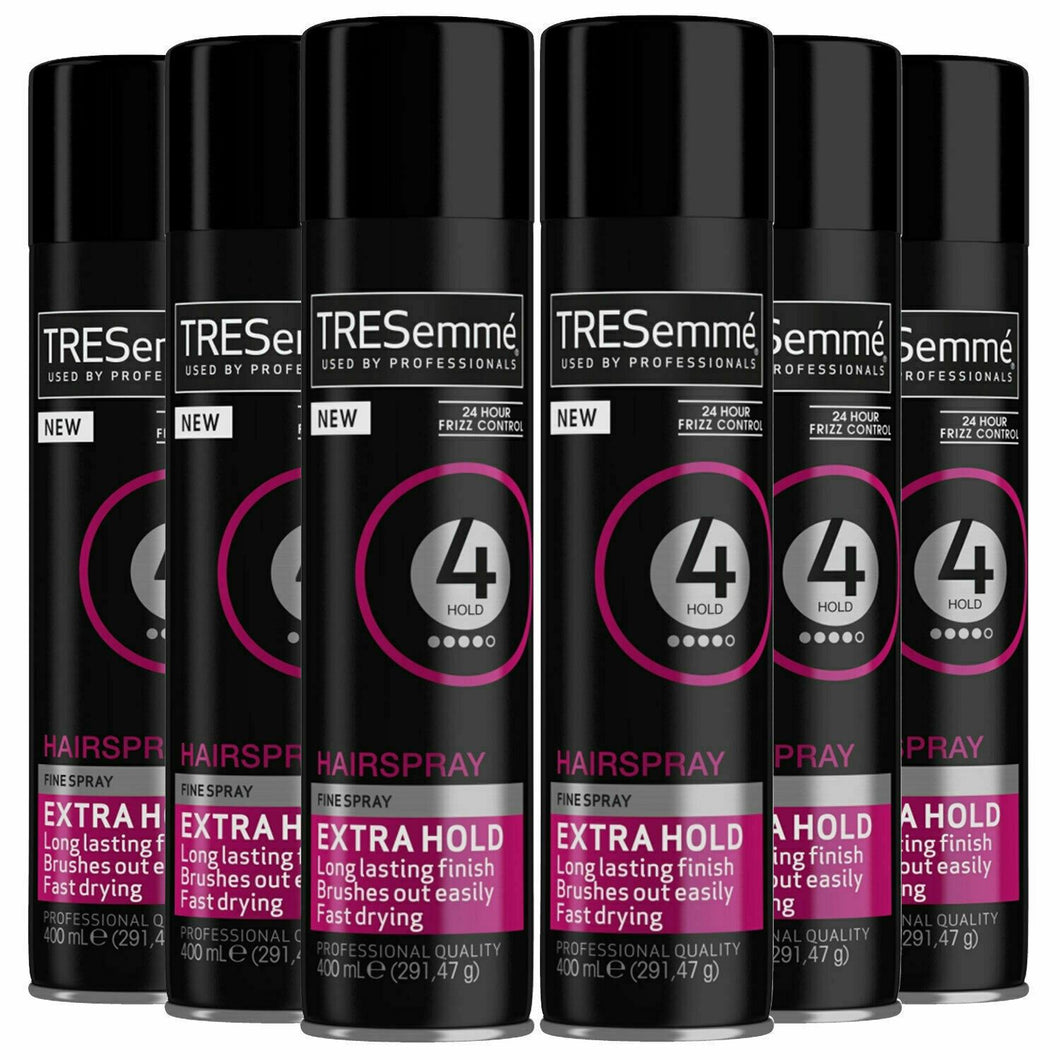 6 Pack of 400ml Each Tresemme Professionals 24 H Frizz Control Hairspray