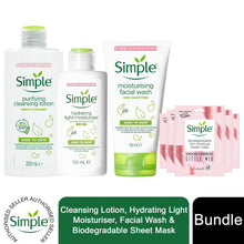 Load image into Gallery viewer, Simple Kind to Skin Bundle of Light Moisturiser, Cleansing Lotion &amp; Face Wash
