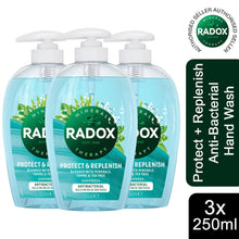 Load image into Gallery viewer, 3pk of 250ml Radox Anti-Bac or Feel Ready Hand wash