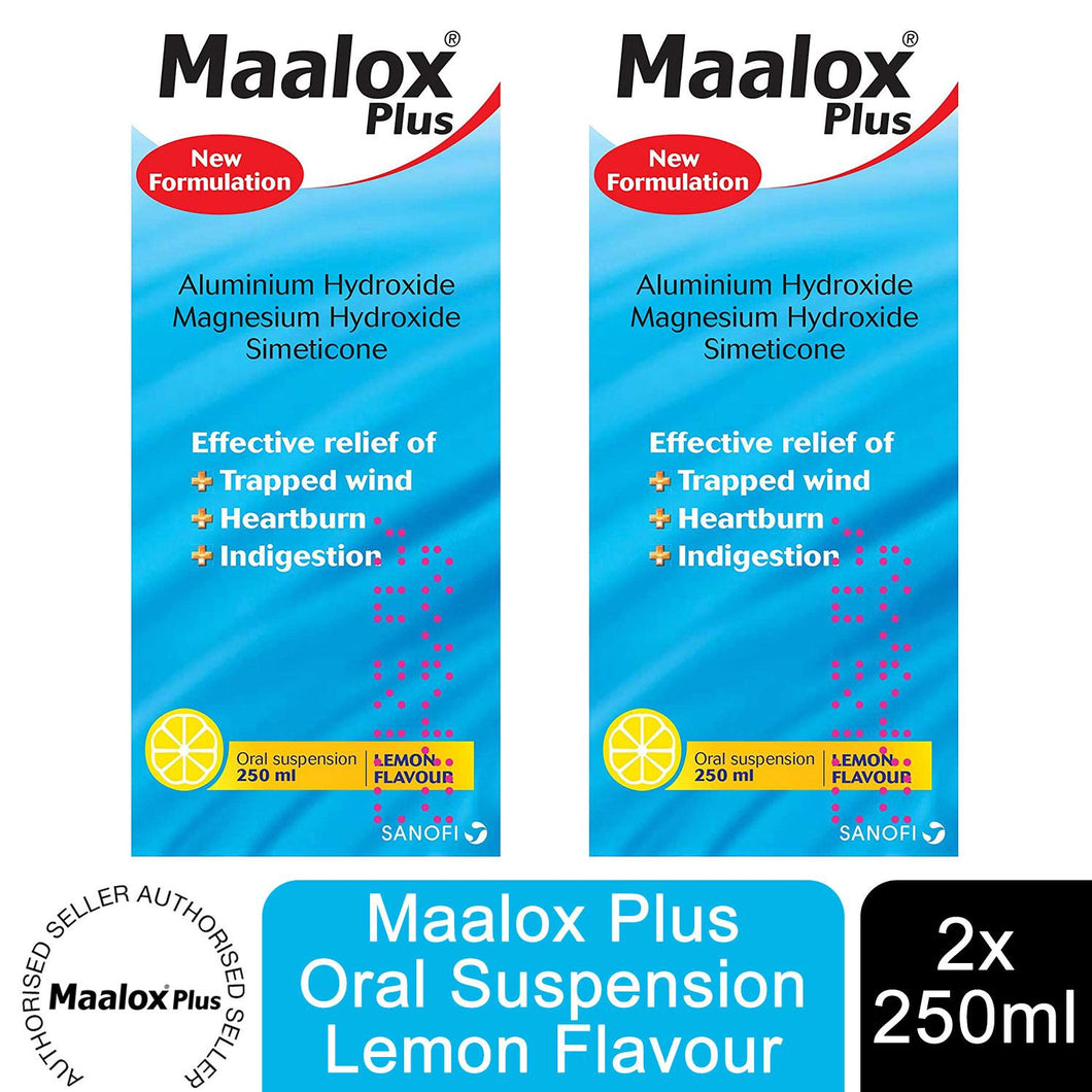 2pk Maalox Plus Antacid & Heartburn Relief Oral Suspension Lemon Flavo ...