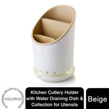 Load image into Gallery viewer, Aquarius Kitchen Cutlery Holder with Water Draining Dish