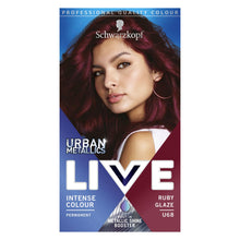 Load image into Gallery viewer, 2x Schwarzkopf Live Intense Urban Metallics Permanent Hair Dye, U68 Ruby Glaze