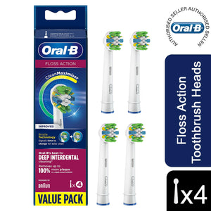 4xOral-B FlossAction, CrossAction, 3D White or Sensi Clean Toothbrush RefillHead