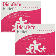 Load image into Gallery viewer, 2 Pack Dioralyte Relief Oral Rehydration Therapy Raspberry Powder, 6 Sachets