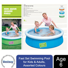 Load image into Gallery viewer, Bestway Fast Set Swimming Pool, 6x20 for Kids and Adults, Assorted Colours