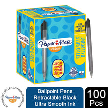Load image into Gallery viewer, Paper Mate Ballpoint Pens InkJoy 1.0mm Retractable Black Ultra Smooth Ink 100Pc