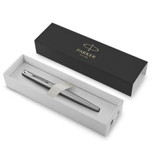 Load image into Gallery viewer, Parker Jotter Fountain Pen Stainless Steel Medium Nib Blue Ink Gift Box