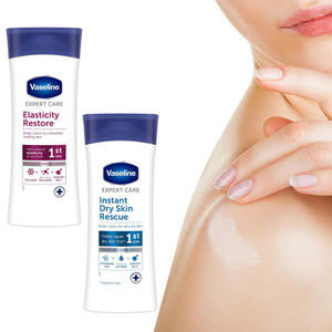 6x400ml Vaseline ExpertCare Instant DrySkin Rescue or Elasticity Restore Lotion