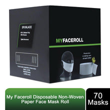 Load image into Gallery viewer, My Faceroll Disposable Non-Woven Paper Face Mask Roll, Adjustable 70 Face Masks
