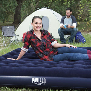 Pavillo King Flocked Blow up Inflatable Airbed Camping Mattress 203 x 183 x 22cm , 1pk