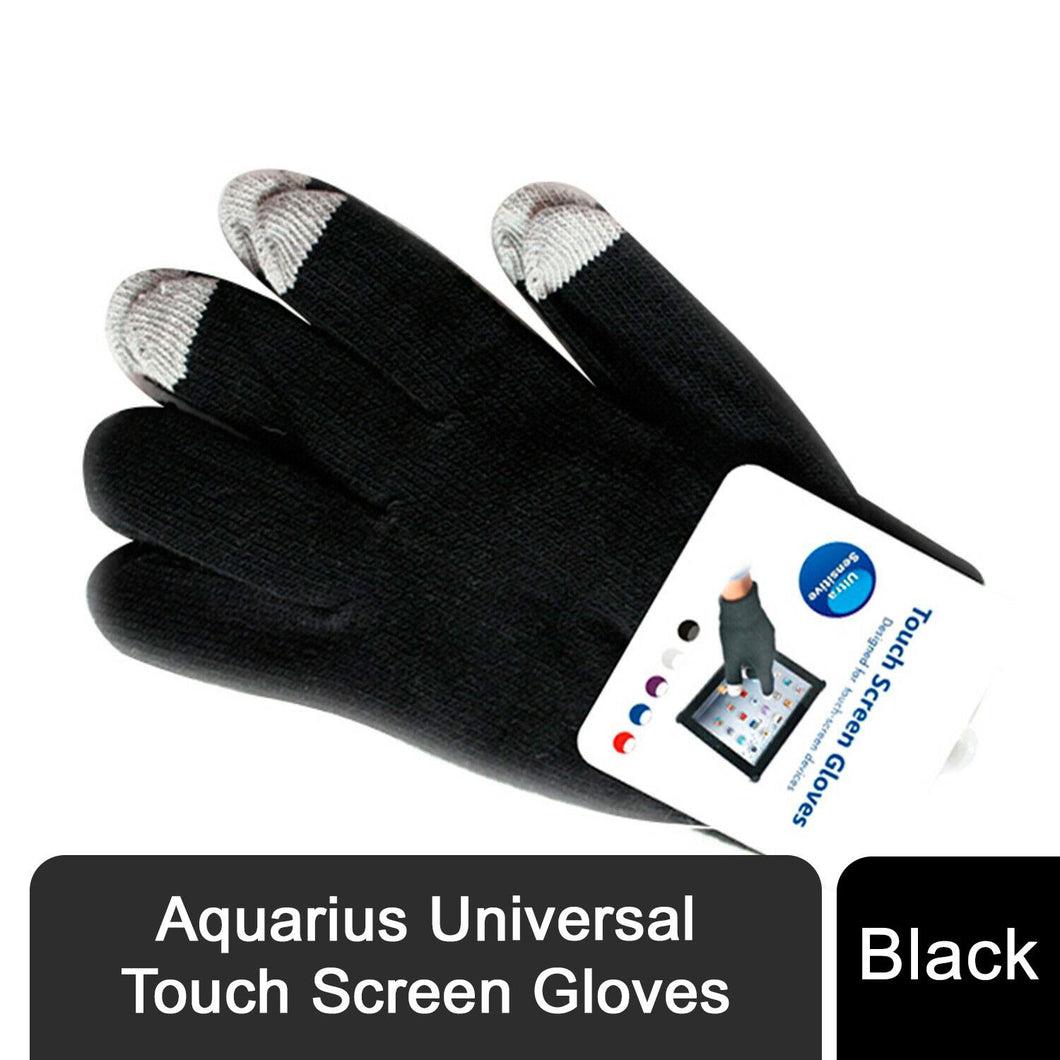 Aquarius Universal Touch Screen Gloves, Black