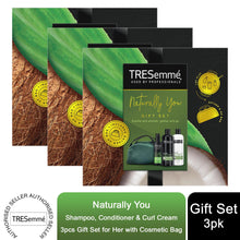 Load image into Gallery viewer, TRESemme Naturally You Hair Care Gift Set for Her with Green Cosmetic Bag