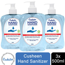 Load image into Gallery viewer, 3x or 6x 500ml Cusheen Hand Sanitizer Naturally Moisturised,Kills 99.9% of Germs