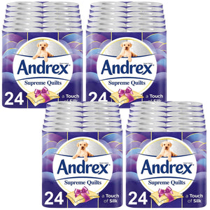 Andrex Toilet Roll Skin Kind, Gentle Clean, Classic or Supreme Quilts, 96 Rolls