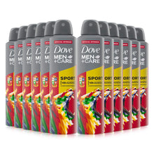 Load image into Gallery viewer, 12pk Dove Men+Care Sport Active + Fresh Anti-perspirant Deodorant Aerosol 250 ML