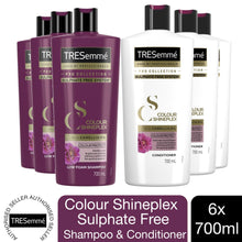 Load image into Gallery viewer, 3 of Each 700ml Tresemme Pro Collection Colour Shineplex Sulphate Free Shmp&amp;Cond