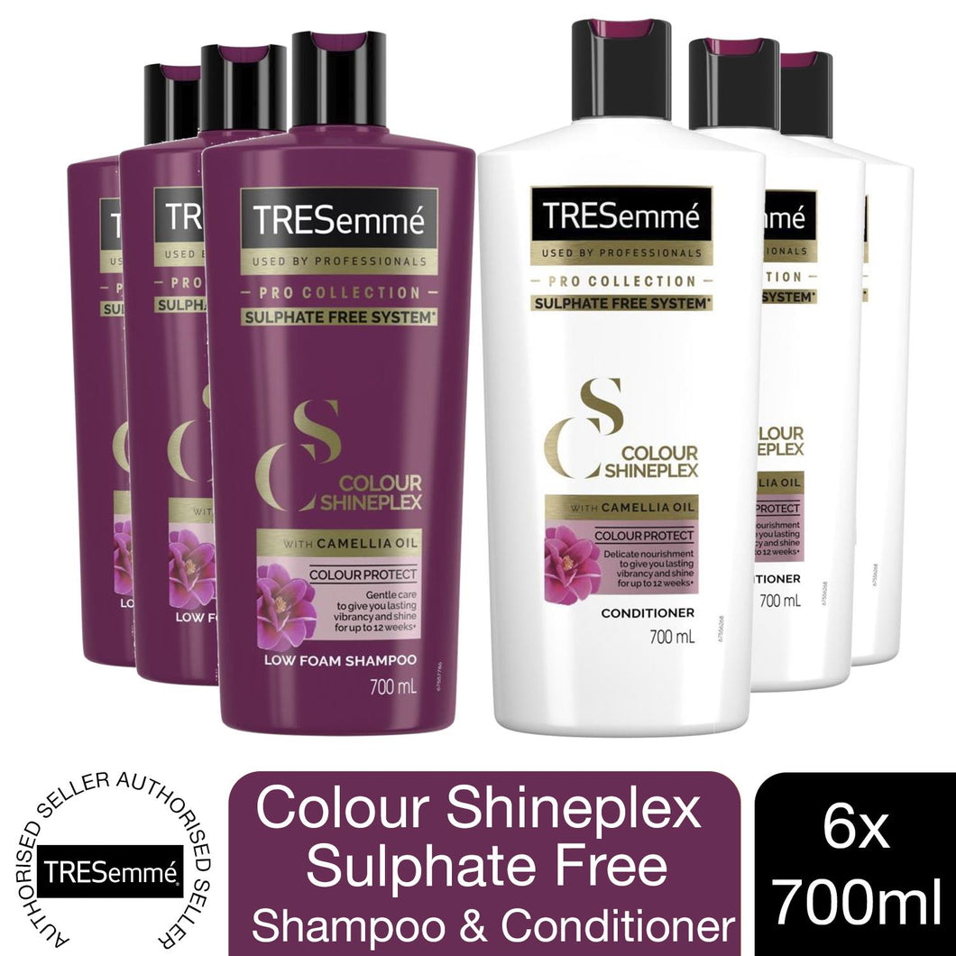 3 of Each 700ml Tresemme Pro Collection Colour Shineplex Sulphate Free Shmp&Cond