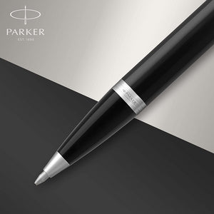 Parker IM BallPoint Pen Black Lacquer Medium Point Blue Ink Gift Box