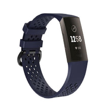 Load image into Gallery viewer, AQ Holes Soft Silicone Replacement Strap Band for Fitbit Charge 3 - Navy Large