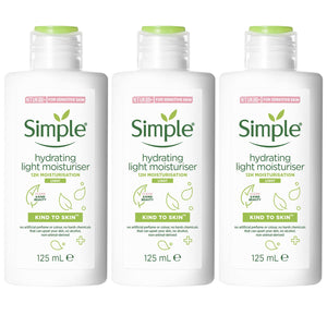 3x50ml/125ml Simple KindtoSkin 12H HydratingLight Moisturiser for Sensitive Skin