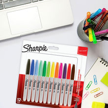 Load image into Gallery viewer, Sharpie Permanent Marker Pens Fine Point Assorted Colours Pack of 12 For School