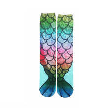 Load image into Gallery viewer, Mermaid Tail 3D Print Women Girl Knee High Boot Socks