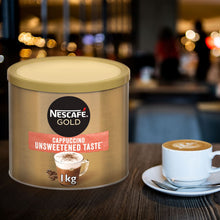 Load image into Gallery viewer, Nescafe Gold Instant Coffee Granules 1kg Unsweetened Cappuccino Low Sugar