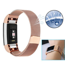 Load image into Gallery viewer, Aquarius Milanese Replacement Strap Band Compatible w/ Fitbit Charge2, Rose Gold
