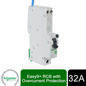 Schneider Electric Easy9+ EZ9D16832 RCBO Circuit Breaker 32A 30mA Type A B Curve