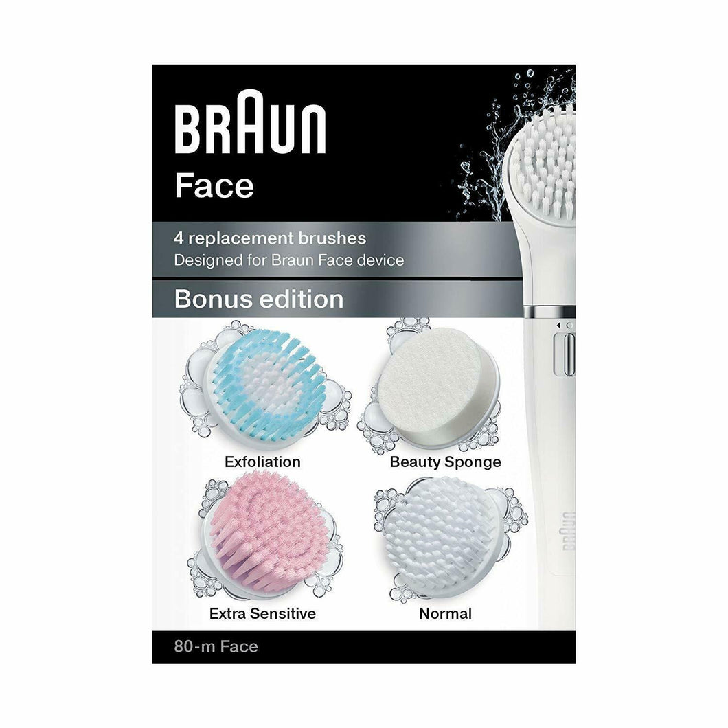 Braun Multi-Coloured Replacement Brushes for Combination Skin, Pack of 4