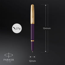 Load image into Gallery viewer, Parker 51 Fountain Pen Delux Black Fine 18k Gold Nib Black Ink in Gift Box