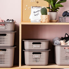 Load image into Gallery viewer, SmartStore Basket Recycled Storage Box With Plastic Lid, White or Taupe