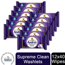 Load image into Gallery viewer, 12x Andrex Washlets Gentle Clean, Skin Kind or Classic Clean Toilet Tissue Wipes