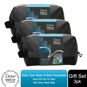 Dove Men Daily Care Body & Bath Essentials 4pcs Gift Set For Men with Wash Bag
