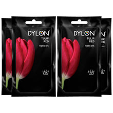 Load image into Gallery viewer, DYLON Hand Fabric Dye Sachet, Tulip Red, 4 Packs of 50g