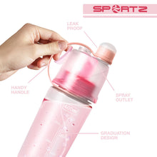 Load image into Gallery viewer, SportZ Leak Proof Travel Water Bottle with Spray Function - 400ml (Pink | Blue | Green)