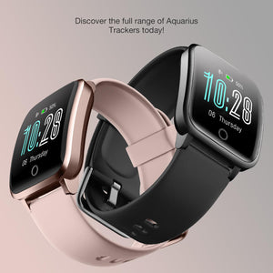 Aquarius IP68 Waterproof Fitness Tracker Smartwatch with HeartRate Monitor,Black