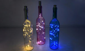 10 LED Bulbs on Copper Tone Wire With Battery Assorted