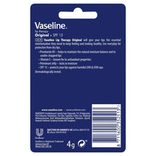 Load image into Gallery viewer, 3x4g Vaseline Lip Therapy+SPF15 PetroleumJelly Stick - Aloe/Original/Cocoa/Rosy