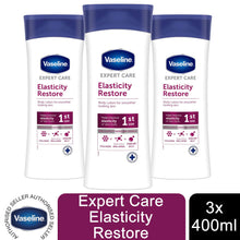 Load image into Gallery viewer, 3x400ml Vaseline ExpertCare Instant DrySkin Rescue or Elasticity Restore Lotion