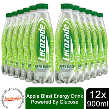 Load image into Gallery viewer, 12 Pack of 900ml Lucozade Refreshing Energy Apple Sparkling Drink with Sugars