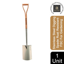 Load image into Gallery viewer, Kent &amp; Stowe Stainless Steel Digging Spade Rust Resistant FSC For Gardening